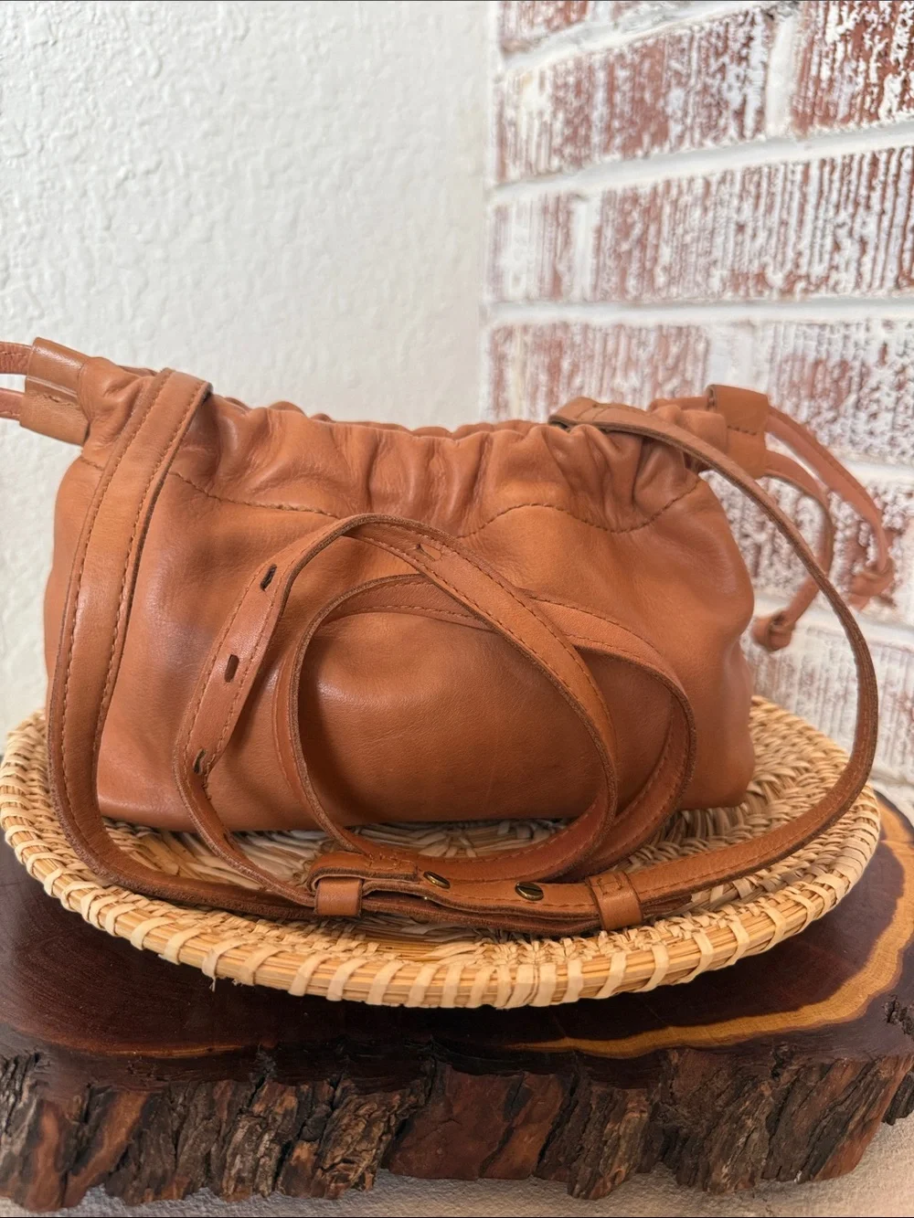 Madewell Leather Drawstring Crossbody Bag